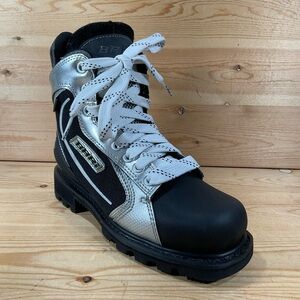 NWOB Bari Hockey Skate Boots Rookie Kids 5.5 M Black Silver Water Resistant